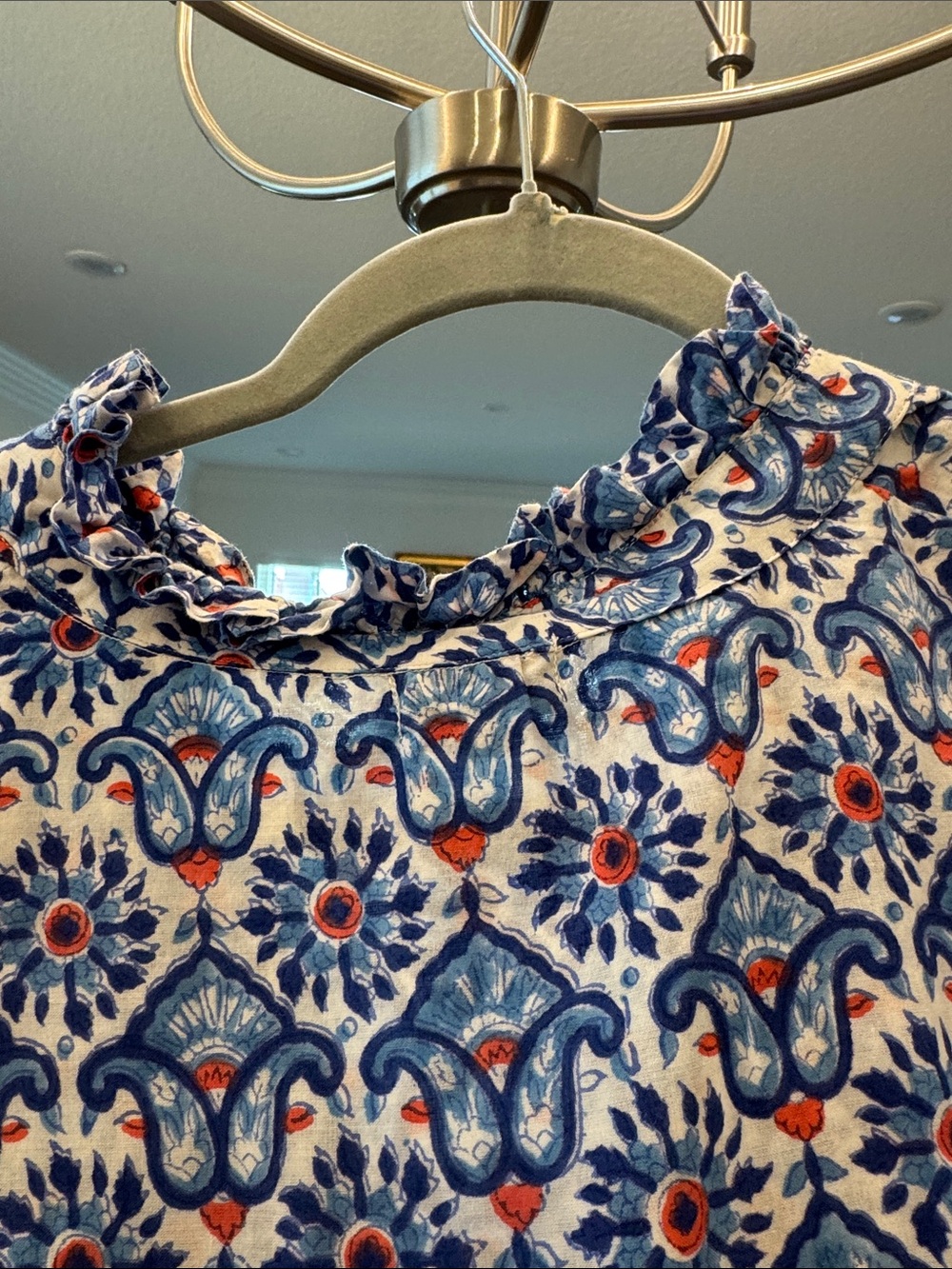 Boho Printed Maxi Dress in Blue, white - Picture 6 of 7